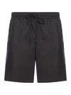 Gucci Cotton And Silk Bermuda Shorts With Allover Gg Logo In Black