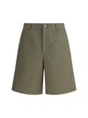 Gucci Mens Rusty Green Regular-fit Monogram Cotton-blend Shorts In Green