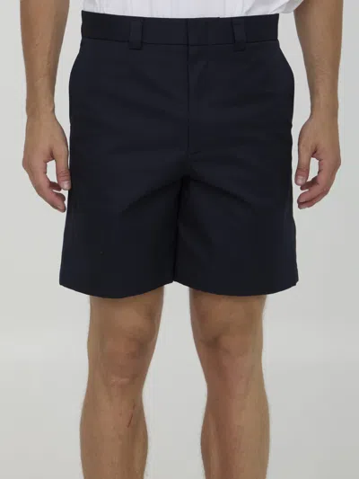 Gucci Bermuda Shorts In Double Cotton Twill In Black