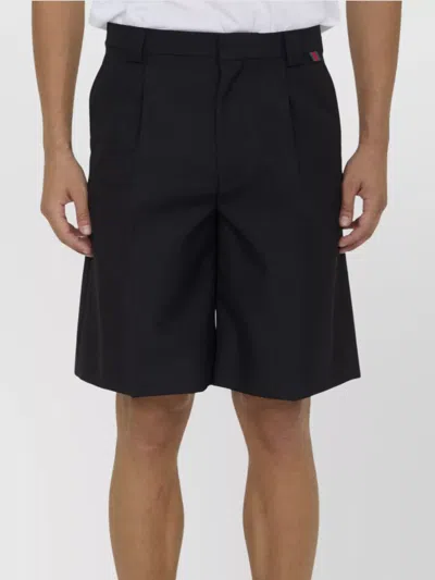 Gucci Bermuda Shorts In Wool Blend In Black