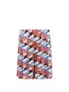Gucci Silk Bermuda Shorts With Pixel Print In Multicolor