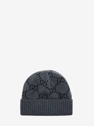 Gucci Gg Beanie In Cashmere In Gray