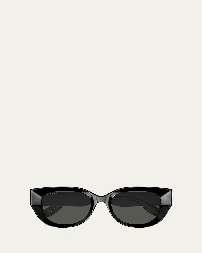 Gucci Beveled Recycled Acetate Cat-eye Sunglasses