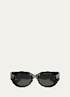 Gucci Beveled Recycled Acetate Cat-eye Sunglasses In Black