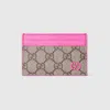 Gucci Bi-color Gg Card Case In Sand