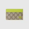 Gucci Bi-color Gg Card Case In Beige