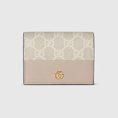 Gucci Bi-color Gg Marmont Small Wallet In Neutral