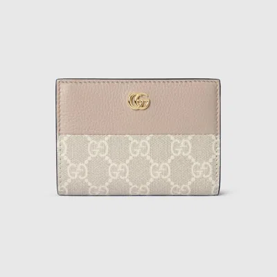Gucci Bi-color Gg Marmont Small Wallet In Pink