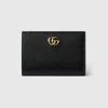 Gucci Bi-color Gg Marmont Small Wallet In Black