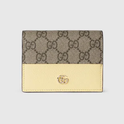Gucci Bi-color Gg Marmont Small Wallet In Yellow