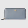 Gucci Bi-color Gg Marmont Zip Around Wallet In Gray