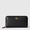 Gucci Bi-color Gg Marmont Zip Around Wallet