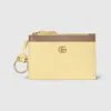 Gucci Bi-color Gg Marmont Zip Key Pouch In Yellow