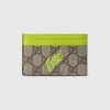 Gucci Bi-color Gg Monogram Card Case In Beige