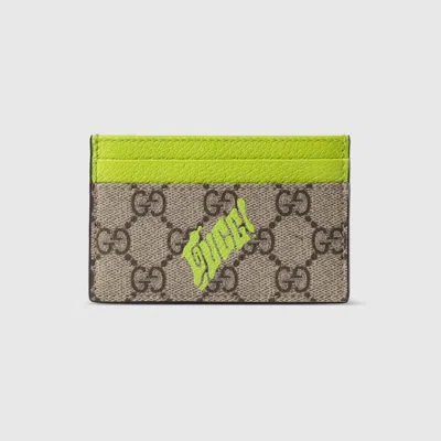Gucci Bi-color Gg Monogram Card Case In Beige