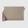 Gucci Bi-color Small Pouch In Beige