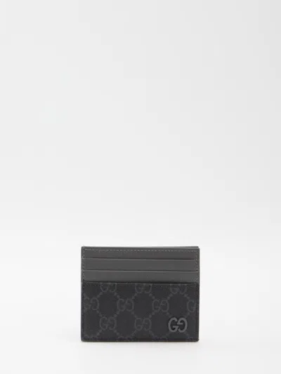 Gucci Bi-colour Gg Cardholder In Black