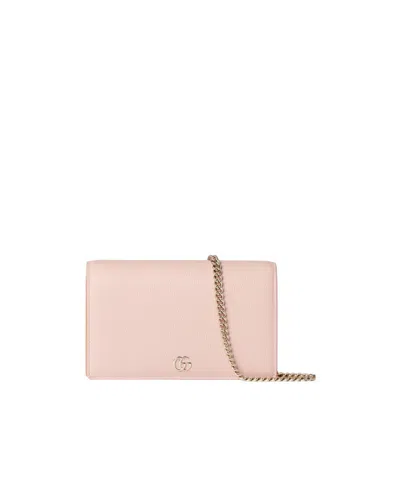 Gucci Bi-colour Gg Marmont Wallet On Chain In Pink
