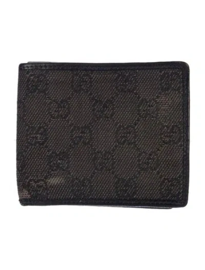 Pre-owned Gucci Bi Fold Gg Denim Wallet