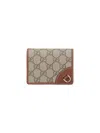 Gucci Bi-fold Wallet "gg Emblem" In Neutral