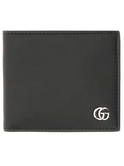 Gucci Bi Fold Wallet "gg Marmont" In Black