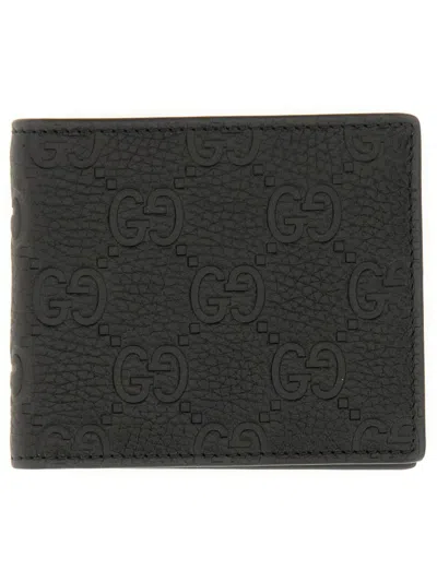Gucci Bi-fold Wallet "imprint" In Black