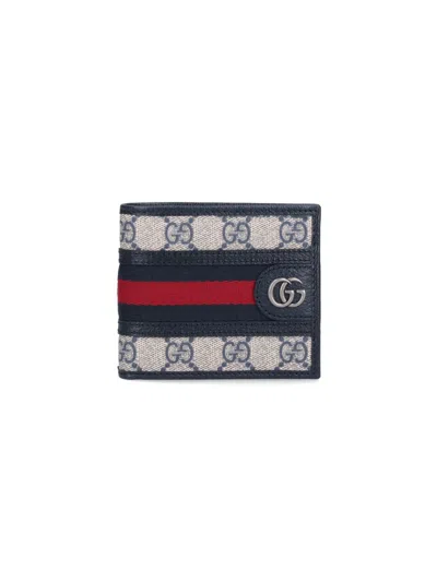 Gucci Bi-fold Wallet "ophidia" In Blue