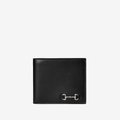 Gucci Bi Fold Wallet With Clamp In Black