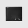 Gucci Bi-fold Wallet With Horsebit In Black