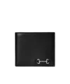 Gucci Compact Bi-fold Wallet Metal Clamp In Black