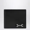 Gucci Compact Bi-fold Wallet Metal Clamp In Black