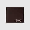Gucci Bi-fold Wallet With Horsebit In Brown