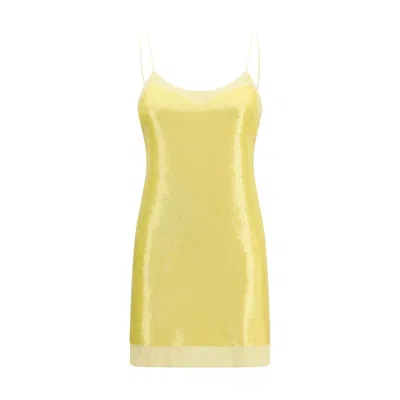 Gucci Bicolor Acetate Cocktail Dress In Yellow
