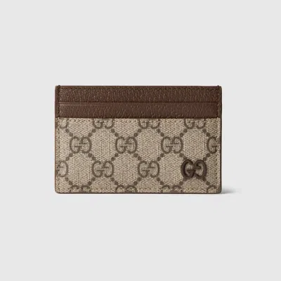 Gucci Men Gg Supreme Fabric And Leather Card Holder In Multi