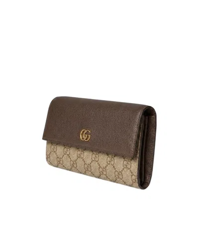 Gucci Bi-color Gg Marmont Continental Wallet In Black