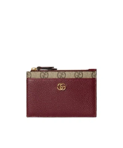 Gucci Bi-color Gg Marmont Zip Key Pouch
