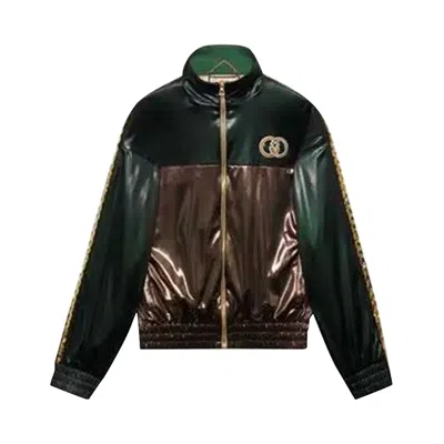Pre-owned Gucci Bi-color Logo Jacket 'green/brown' | Men's Size Xs