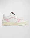 Gucci Women's Re-web Leather Sneakers In White/pink