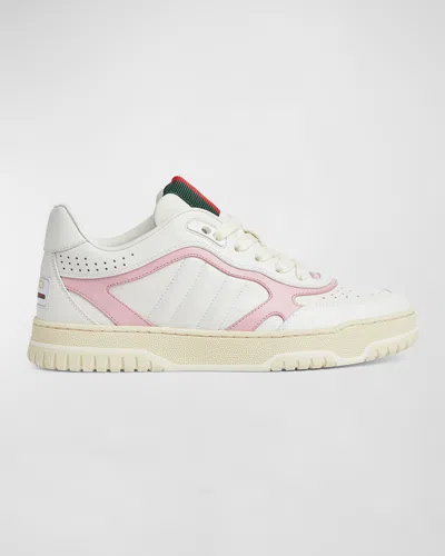 Gucci Women's Re-web Leather Sneakers In Bianco