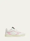 Gucci Women's Re-web Leather Sneakers In White/pink