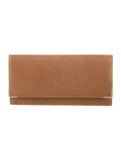 Pre-owned Gucci Bifold Leather Continental Wallet W/ Tags In Brown