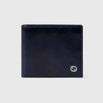 Gucci Bi-fold Wallet With Interlocking G In Blue