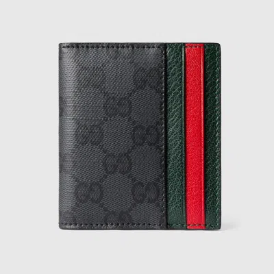 Gucci Bi-fold Wallet With Web Card Slots In Black