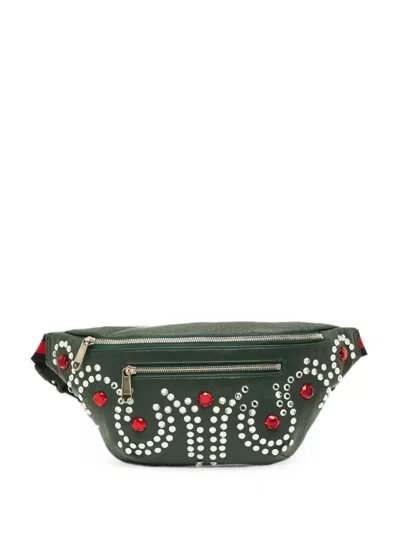 Pre-owned Gucci Bijou Stone Belt Bag In Green