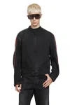 Gucci Biker Jacket With Web In Black