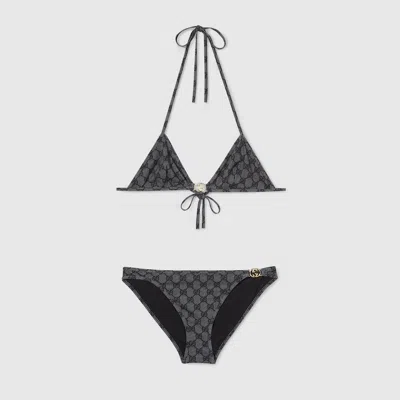 Gucci Women Gg Stretch Jersey Bikinis In Black
