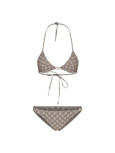Gucci Bikini "gg" In Brown