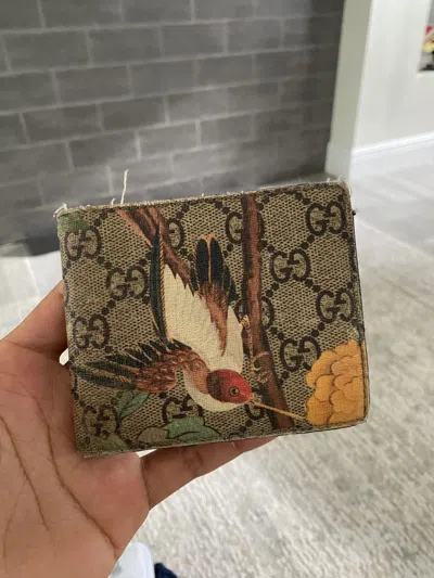 Pre-owned Gucci Bird Bifold Wallet