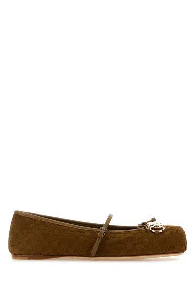 Gucci Biscuit Suede Ballerinas