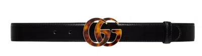 GUCCI GUCCI BLACK 100% LEATHER BELTS